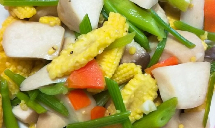 玉米筍炒杏鮑菇 做法